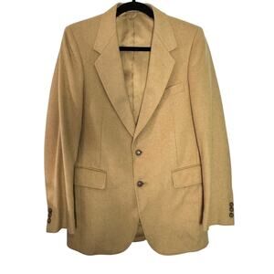 Vintage Hardy Amies Men's 36R Camel Hair Wool Blend Blazer Sport Coat